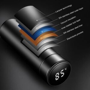 Smart Vacuum Insulated Water Bottle | 500ml Stainless Steel Flask with LED Touch Temperature Display & Leak-Proof Lid | Intelligent Double Wall Thermos Travel Mug for Gym, Office & Travel – Matte Black Edition - Image 4