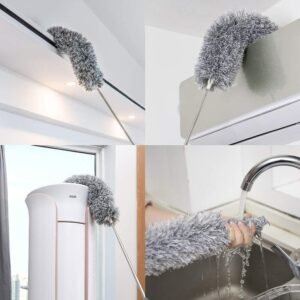 100-Inch Extendable Microfiber Feather Duster | Bendable Long Pole Cleaning Brush for Ceiling Fans & High Ceilings | Washable Telescopic Cobweb Remover for Furniture, Blinds & Home Cleaning | Flexible High-Reach Dust Cleaner - Image 4