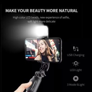 RS1 Bluetooth Selfie Stick with Wireless Remote & Tripod Stand | Extendable 3-in-1 Selfie Pole & Foldable Phone Holder for iPhone & Android | Lightweight Portable Vlogging Kit for Travel, Group Photos & Professional Shooting (Black) - Image 3