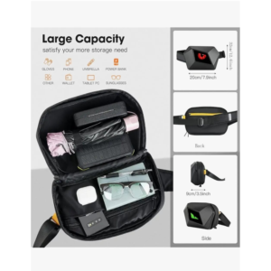 LED Devil Eye Smart Sling Bag | App Controlled Pixel Art Crossbody Chest Bag | Waterproof Hard Shell Bluetooth Shoulder Bag with Customizable LED Screen | Futuristic Travel & Biking Tech Sling Bag for Men & Women - Image 4