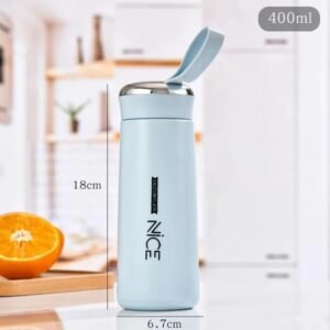 Nice Series Stainless Steel Water Bottle | Double Wall Vacuum Insulated Flask for Hot & Cold Drinks | Leak-Proof Travel Thermos Bottle with Carrying Strap for School, Office & Gym | Portable Eco-Friendly Water Mug - Image 4