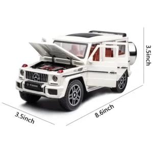 Mercedes-Benz G-Wagon G63 AMG 1:24 Die-Cast Metal Toy Car with Sound & Light – White - Image 2